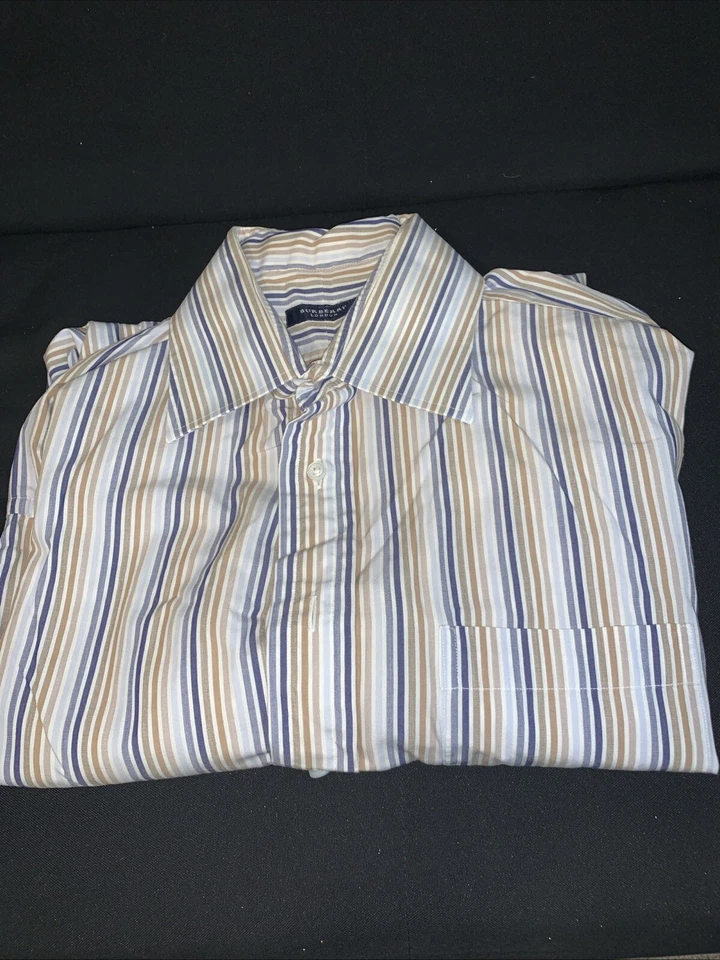 Burberry London Men’s  Long Sleeve Button Up Dress Shirt Size  Plaid 17.5 - Image 4 of 4