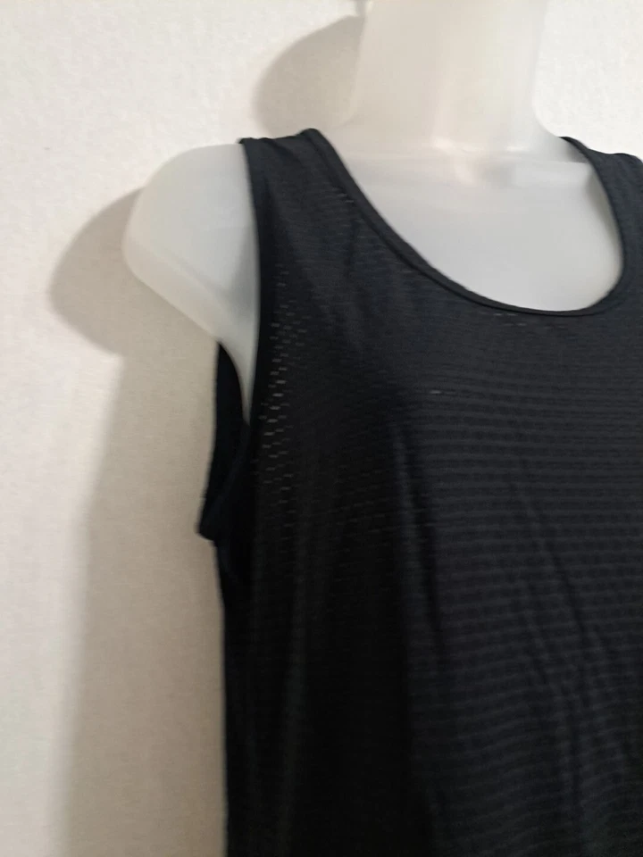 Camiseta sin mangas Lucy mujer talla M ropa deportiva entrenamiento negro lado acanalado top = Foto 3 de 4