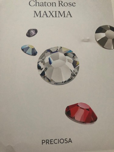 Preciosa Chaton Rose MAXIMA Flat Back Crystals Color Chart - Picture 2 of 2