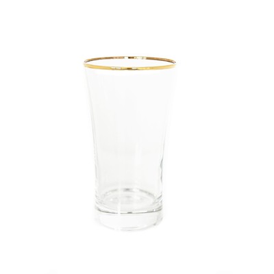 Pasabahce 6-Teilig Iconic Wassergläser Azur Gold Longdrink Glas 300 cc  