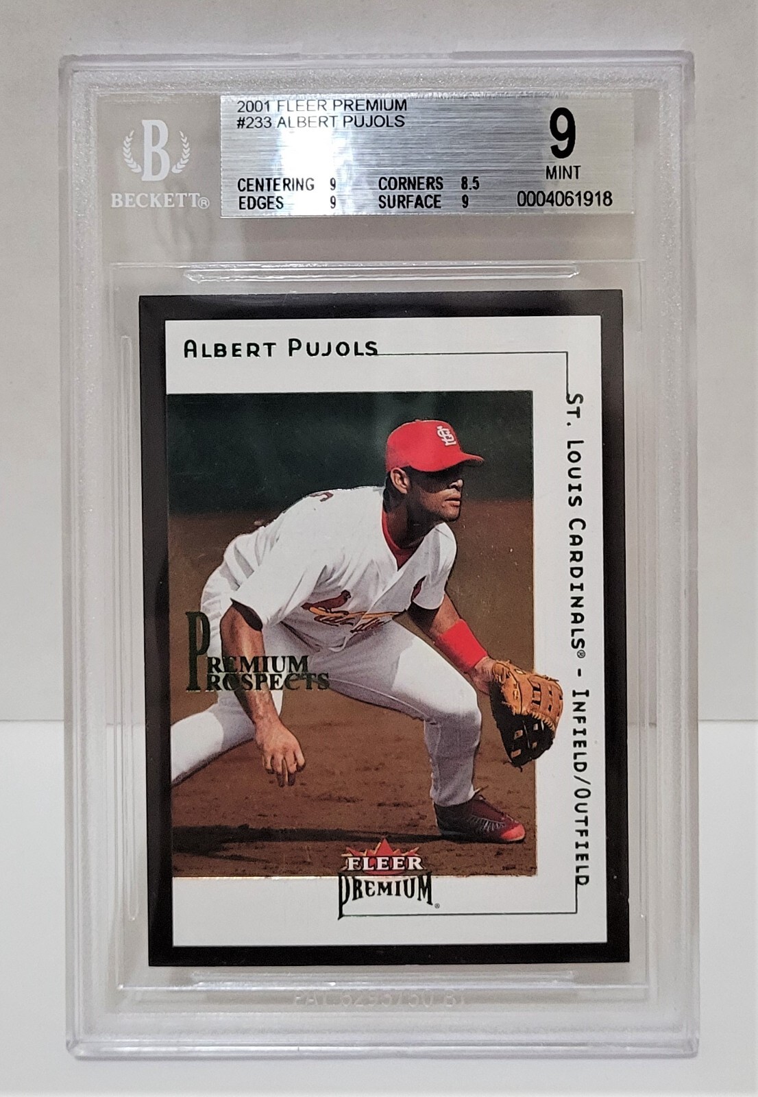 2001 Fleer Premium Albert Pujols /1999 RC #233 - BGS 9 MINT Rookie