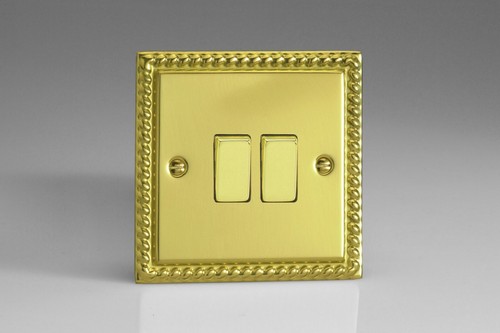 Varilight Georgian Roped Polished Brass XGDB Light Switch Socket Dimmer Toggle - 第 11/50 張圖片