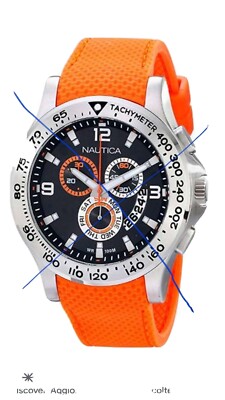 CINTURINO NAUTICA ORIGINALE N19601G ARANCIO 22MM GOMMA RUGATO X MODELLO  FLAG | eBay