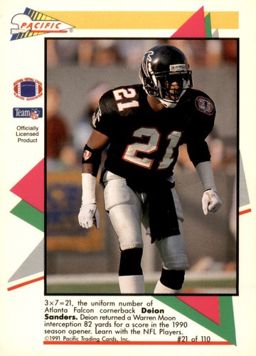 S2R7: 1991 Pacific Trading Cards Football Flash Cards 1-110 (pick a card) - Picture 43 of 218