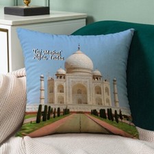Funda de cojín para sofá Taj Mahal recuerdo y recuerdos de viaje - 1 funda