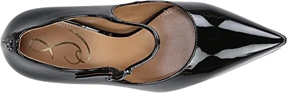 Zapatos de salón Sam Edelman Arie charol negro tacón de aguja Mary Jane punta moda Foto 3 de 4