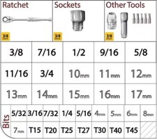 Husky Pass-thru 38 Drive Socket - Ratchet - Extension - Pick One