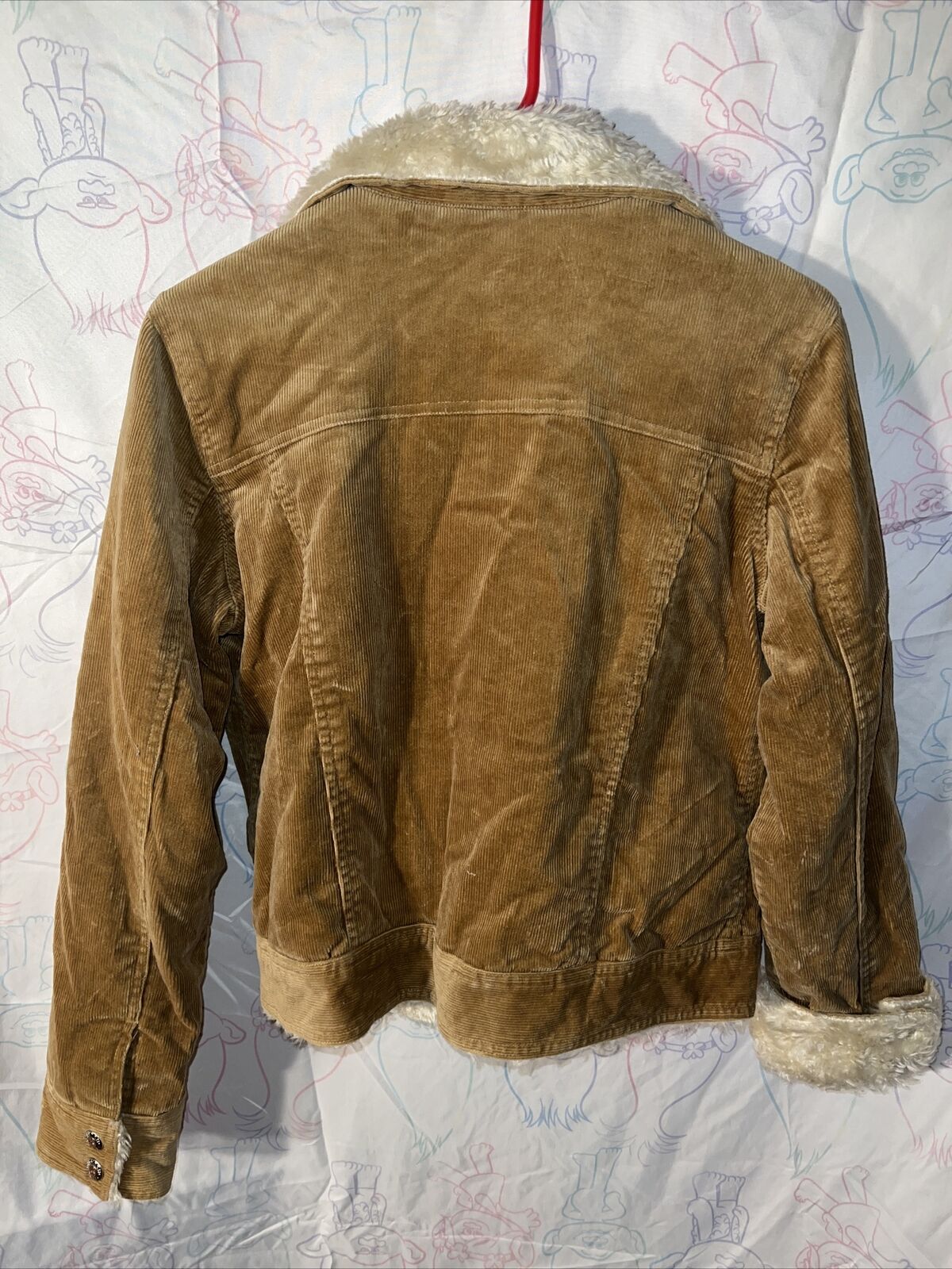 Vintage Corduroy 90s Bomber Faux Fur Trim Jacket … - image 9