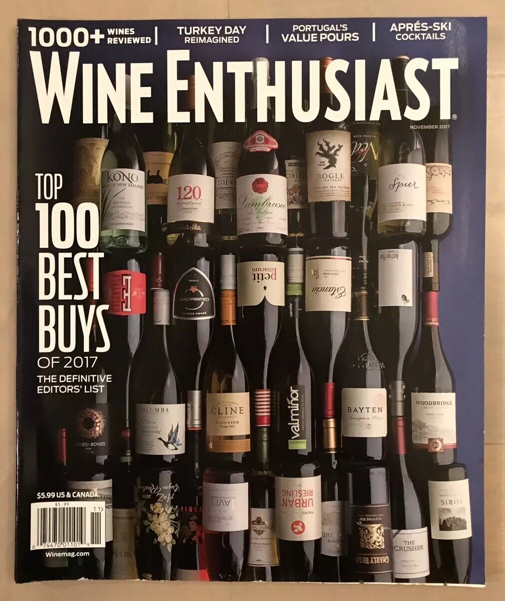 Wine Enthusiast Top 100 Best Buys Turkey Day November 2017 FREE
