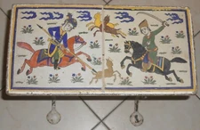 Vintage 1930's Pottery 2-Tile Wrought Iron Table