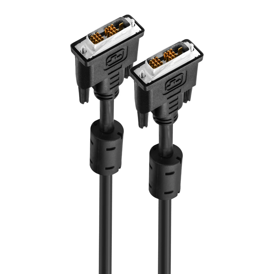 5m DVI auf DVI Kabel Monitorkabel Single Link Ferritkerne 18+1 pol. schwarz - Bild 2 von 4