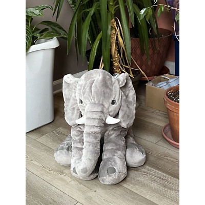 Ikea Appease Toys Elephant Plush Large Gray Floppy Lovey Stuffed Animal READ