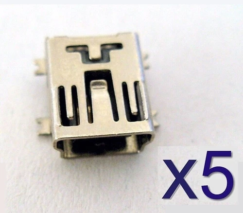5x Mini USB Type B female connector SMD to solder