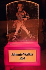 Vintage Johnnie Waker Red Counter Top Lighted Advertisement 1980s