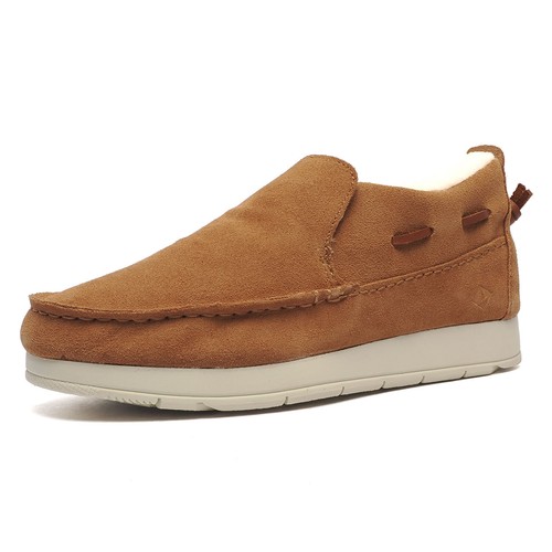 Zapatos Mocasines Sperry Moc-Sider Gamuza Cuero Para Mujer Moda Causal Forrados de Piel Tostados - Imagen 2 de 5
