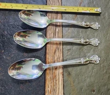 LOT OF 3 MID CENTURY c1951 MAGNOLIA/INSPIRATION SILVERPLATE TEASPOONS/TEA SPOONS