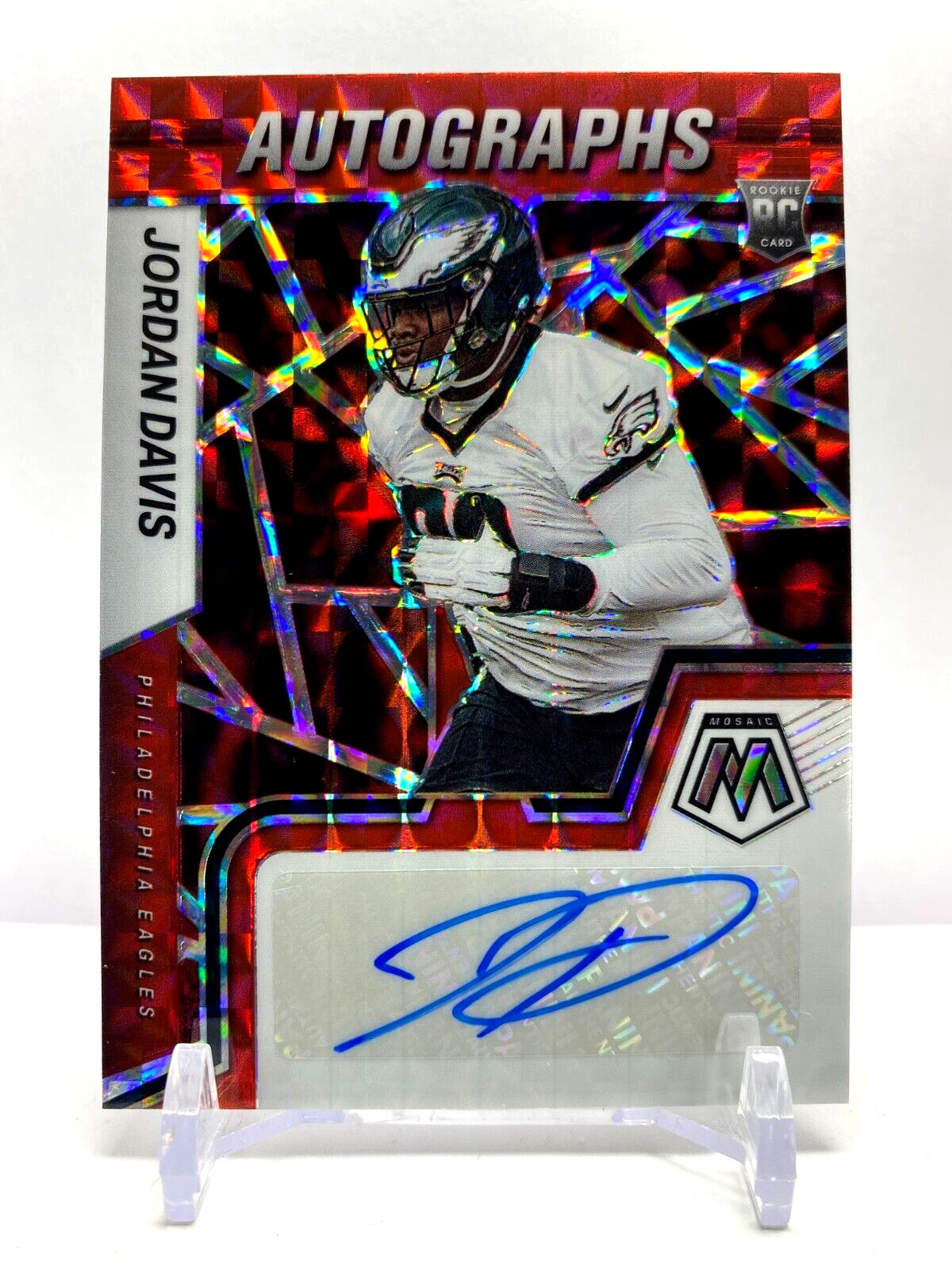 2022 Panini Mosaic Rookie Red Autographs Jordan Davis Philadelphia Eagles