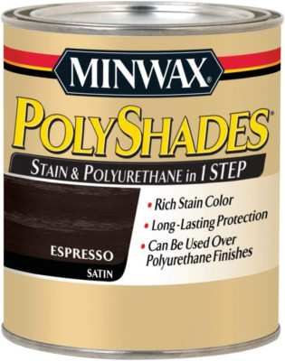 613970444 Polyshades - Stain & Polyurethane in 1 Step, Quart, Espresso, Satin
