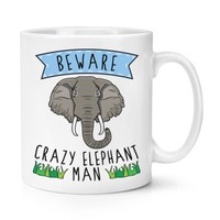Beware VerrüCkte Elefant Mann 284Ml Becher Tasse - Lustig Tiere Scherz