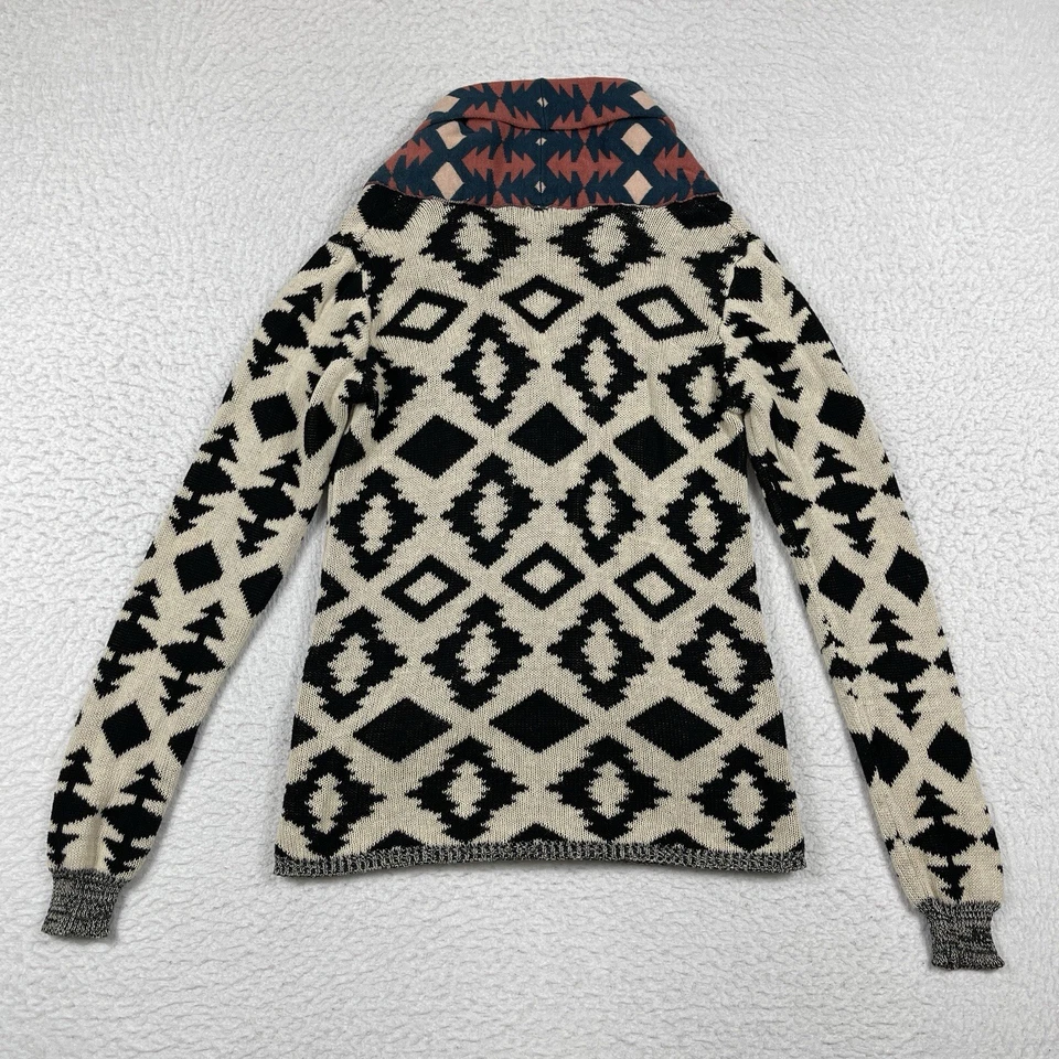 Suéter BKE Mujer XS Crema Botón Cárdigan Suroeste Azteca Colorido Acogedor Top Foto 2 de 4