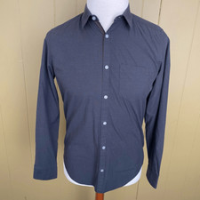 Calvin Klein men S 100 liquid cotton button down dress shirt grey