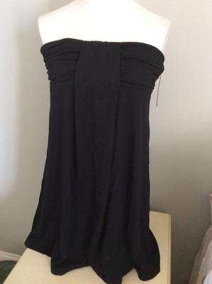 black strapless swim cover up