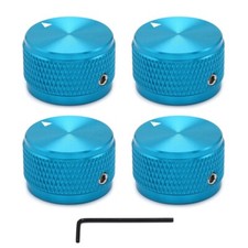 4pcs Blue Guitar Knobs Aluminum Alloy Volume ...