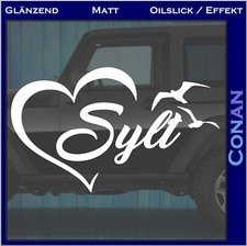 Insel Sylt Aufkleber Herz Möwen Sticker S - Nordsee Wohnwagen Wohnmobil Auto