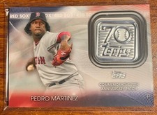 2018 Topps 70th Anniversary Logo Patch #70LP-PM Pedro Martinez Boston Red Sox