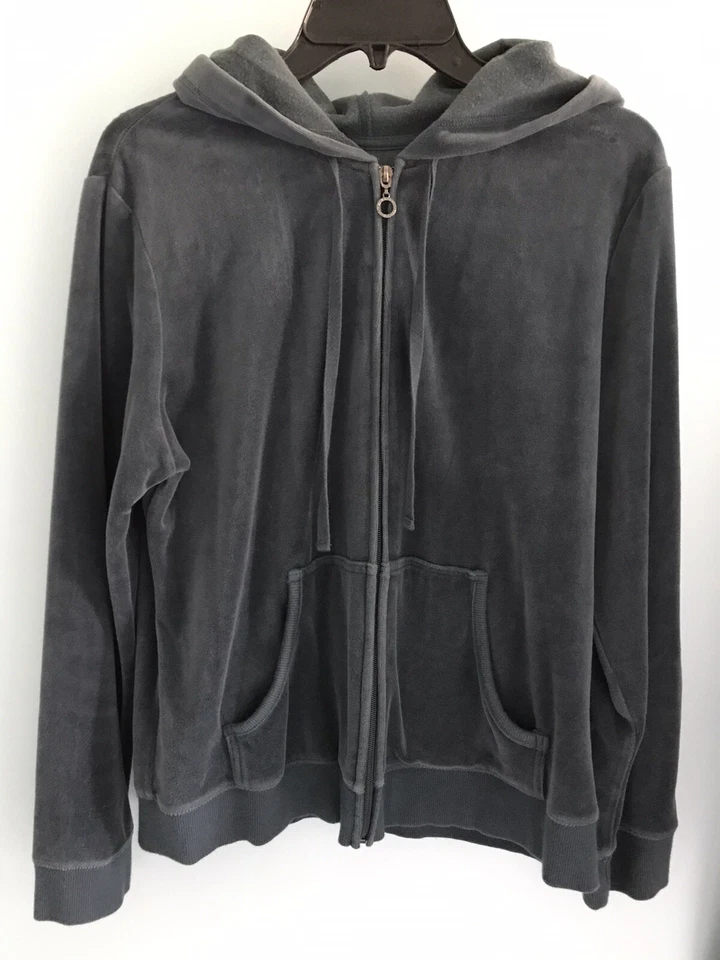 Damas NY&C Valor Chaqueta Gris Con Capucha Frontal Completo Cremallera Bolsillos Talla L Foto 3 de 4