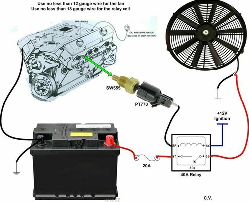 Electric Radiator Cooling Fan Relay Kit Thermostat Temp Control Switch - Picture 8 of 8