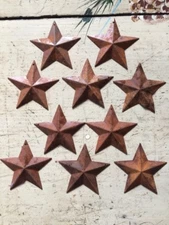 2.25" Rusty Rust Tin/Metal Barn Stars Star 10 Pack Dimensional 2 1/4" NEW