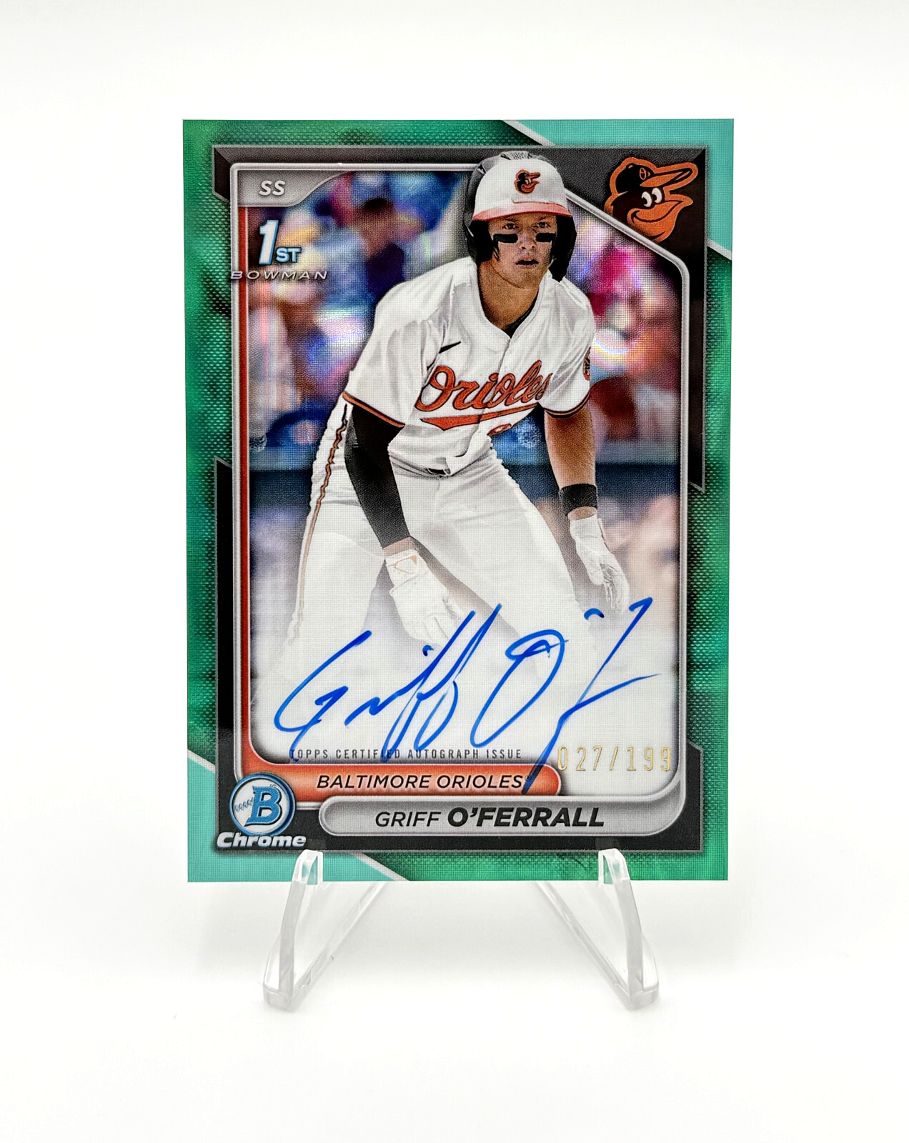 2024 Bowman Draft Chrome - Griff O’Ferrall - 1st Aqua Lava Auto /199 - Orioles