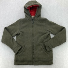 LL Bean Girls Size L 14-16 Winter Primaloft Hooded Jacket Coat Brown Lined Coat