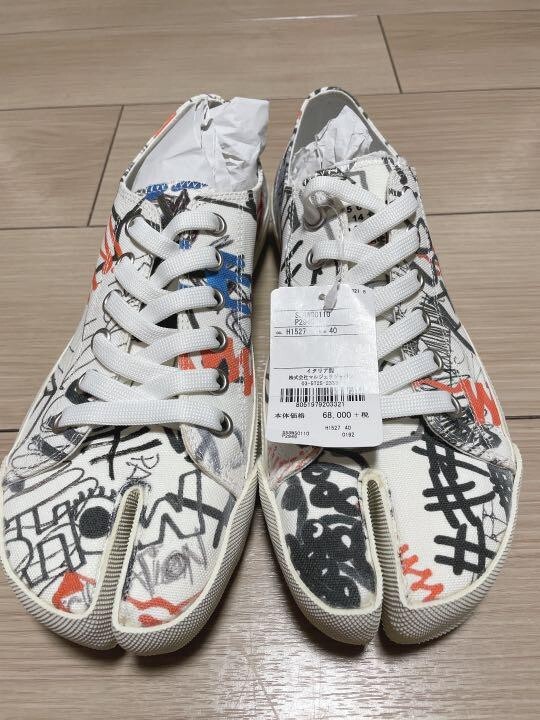 Maison Margiela Flat Tabi Sneakers Shoes Men Size EU 40 White Mix 