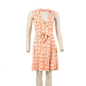 orange silk wrap dress
