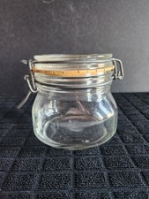 Vintage Clear Glass Airtight Storage Canister by Ermetico F.V. Control Italy
