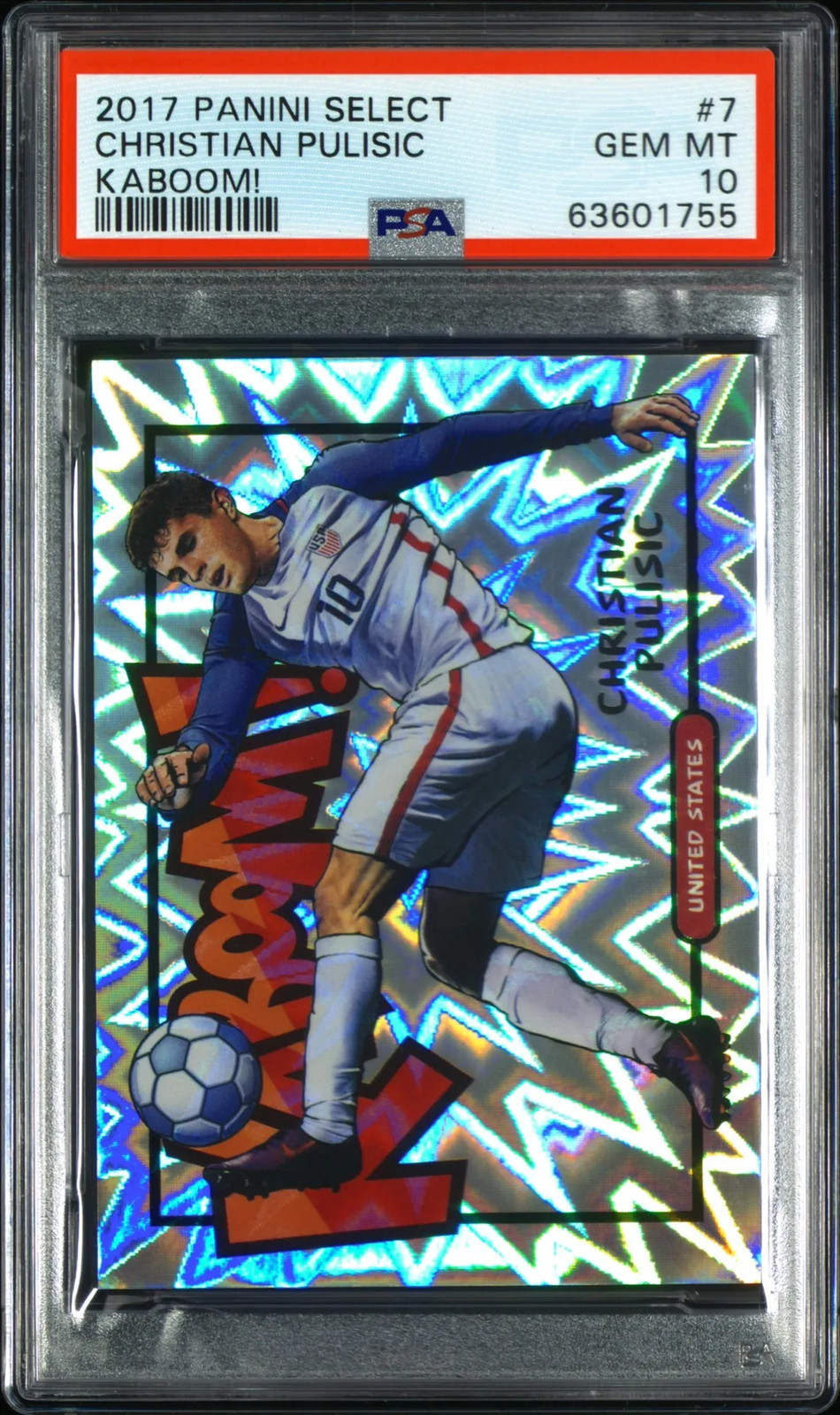 2017 Panini Select Kaboom! Christian Pulisic #7 PSA 10 POP 20