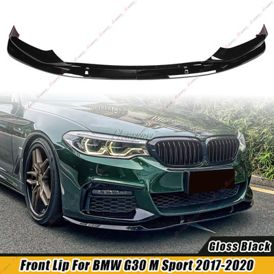 For BMW 5 Series G30 G31 M Sport 2017-2020 Gloss Black Front Bumper Splitter Lip