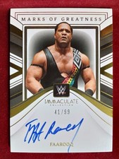 Faarooq 2023 Panini Immaculate Wrestling Card MG-FRQ Marks Of Greatness Auto /99