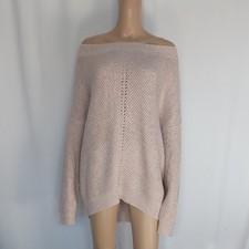 New York  Company Pullover Sweater Plush Pink With Metallic Shimmer Size XL