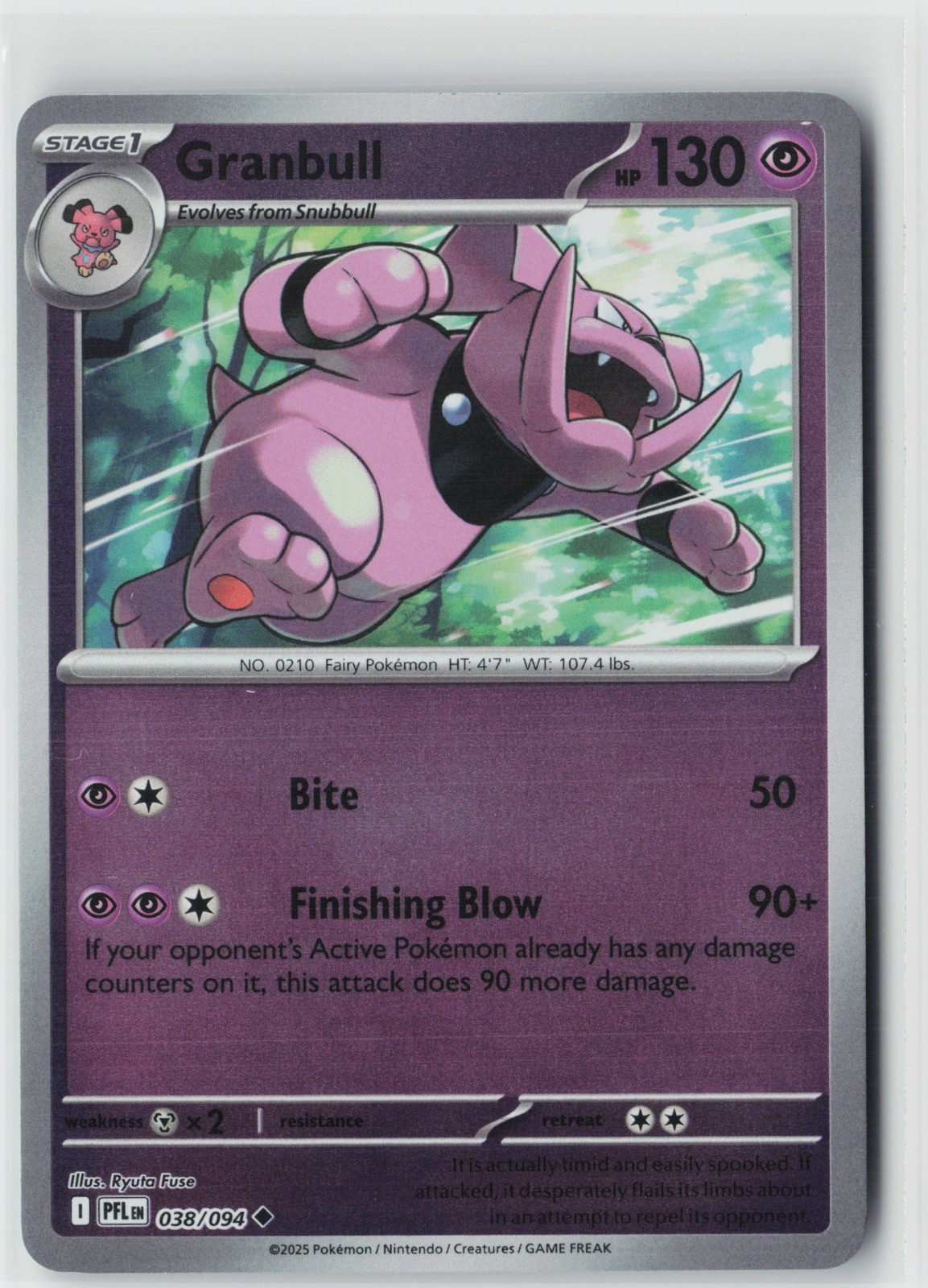 Granbull Reverse Holo Uncommon ME02: Phantasmal Flames 038/094 NM