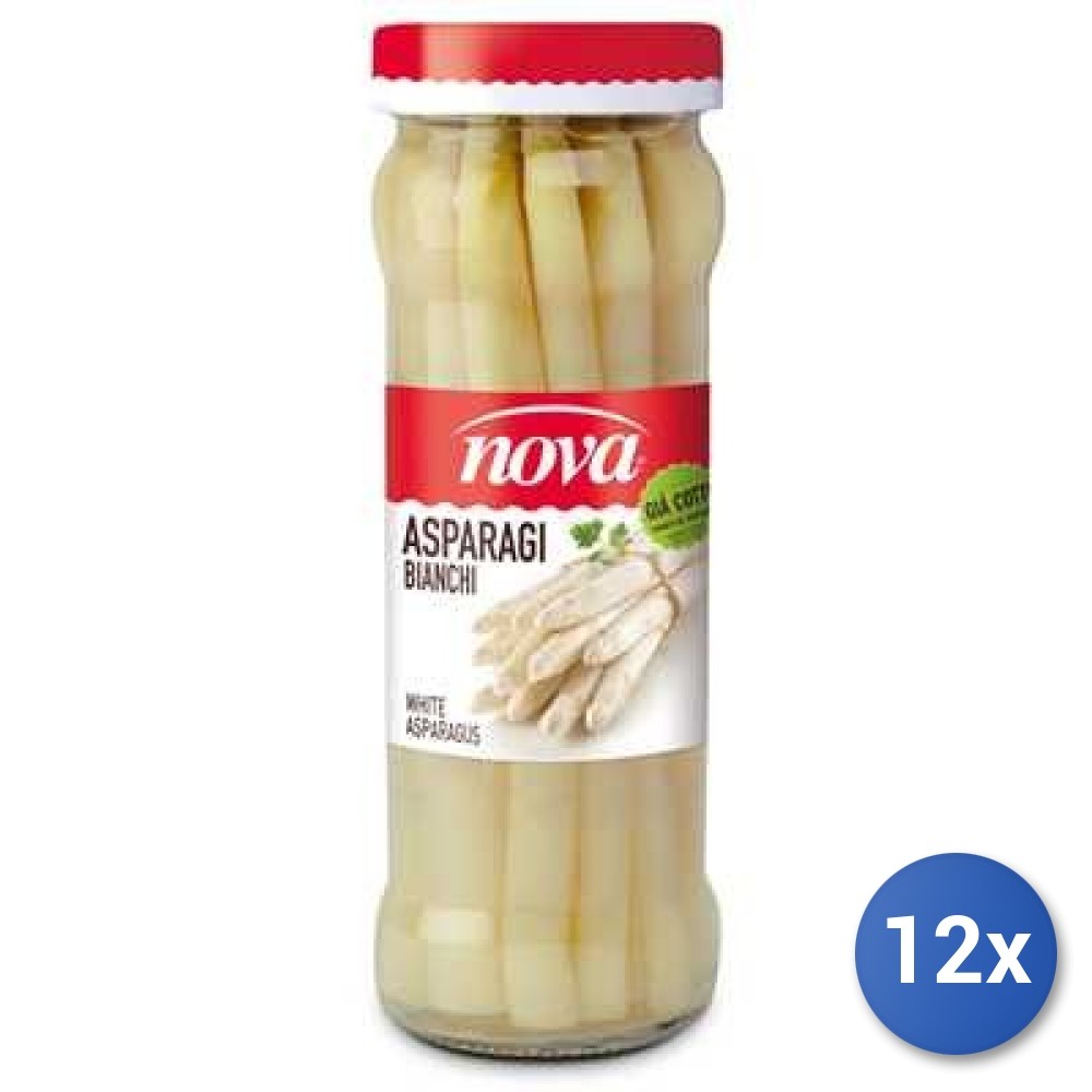12X Multipack Nova White Asparagus 330G Glass
