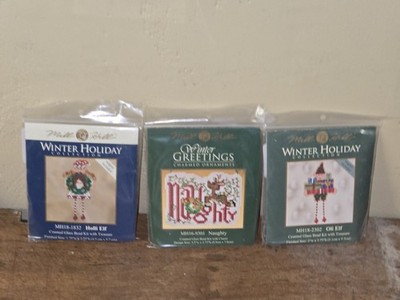 Lot Of 3 Mill Hill Winter Greetings/ Holiday Beaded Collections New!