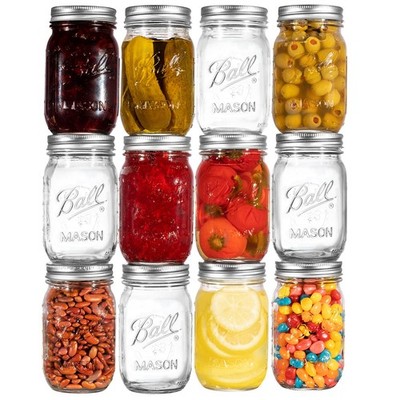 Ball Regular Mouth Mason Jars 32 Oz. 12 - Jars Airtight Lids And Bands For