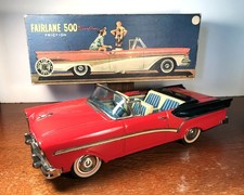 Bandai 1957 Ford Fairlane 500 Sunliner Convertible Tin Friction Japanese Toy Car