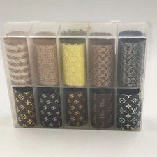 Unbranded 10 Piece Box Set of Nail Foil Transfer Stickers Multi-Color "DNF"