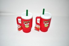 Set of 2 Infantino My 1st Tumbler 9 oz Training Cups w Straw  Handle Grinch RED