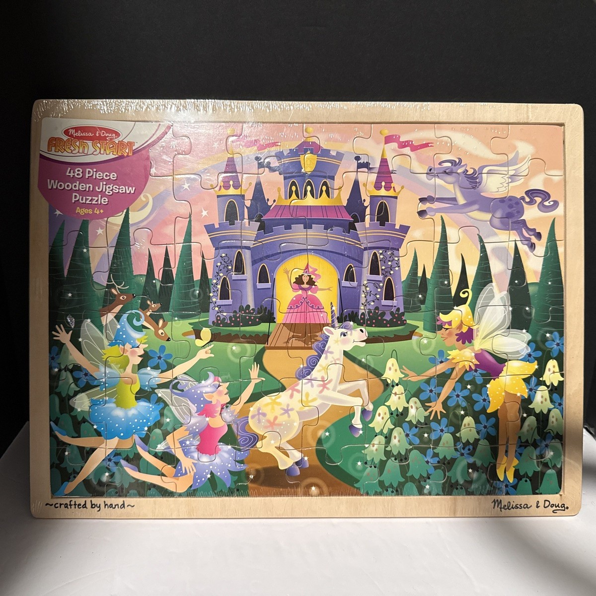 Melissa Doug Wooden Fairy Fantasy Puzzle 48 Pc Fairytale Theme