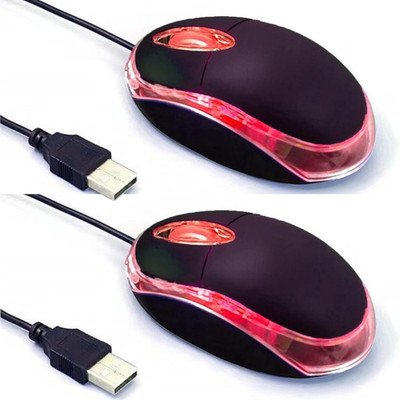 2 Pack Wired Mini Optical Mouse Computer Mouse Ergonomic Mouse with USB Mouse fo